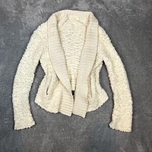 Anthropologie Sleeping on Snow Knitted Cardigan Sweater Cashmere Wool Women's M